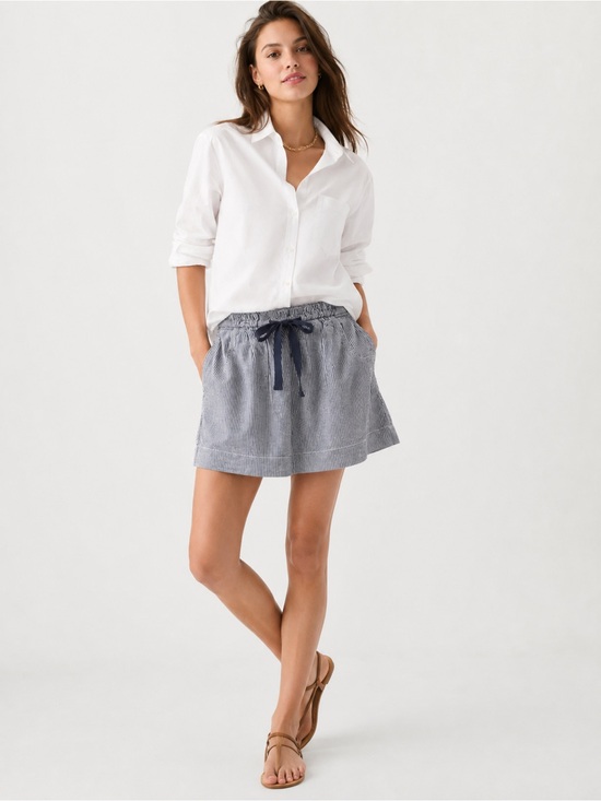 J. Crew Dresses & Skirts - J. Crew Blue and white stripe pull-on linen skirt XS